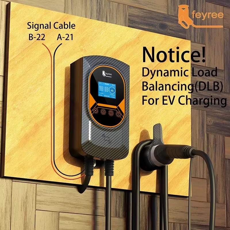 feyree EV Charger Type2 Cable 32A 7.6KW Dynamic Load Blancing EVSE Wallbox APP Function Charging Station Electric Car