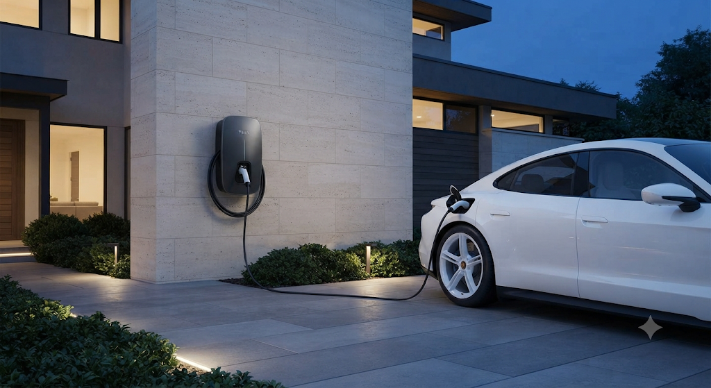This is a scene picture without a garage for charging.