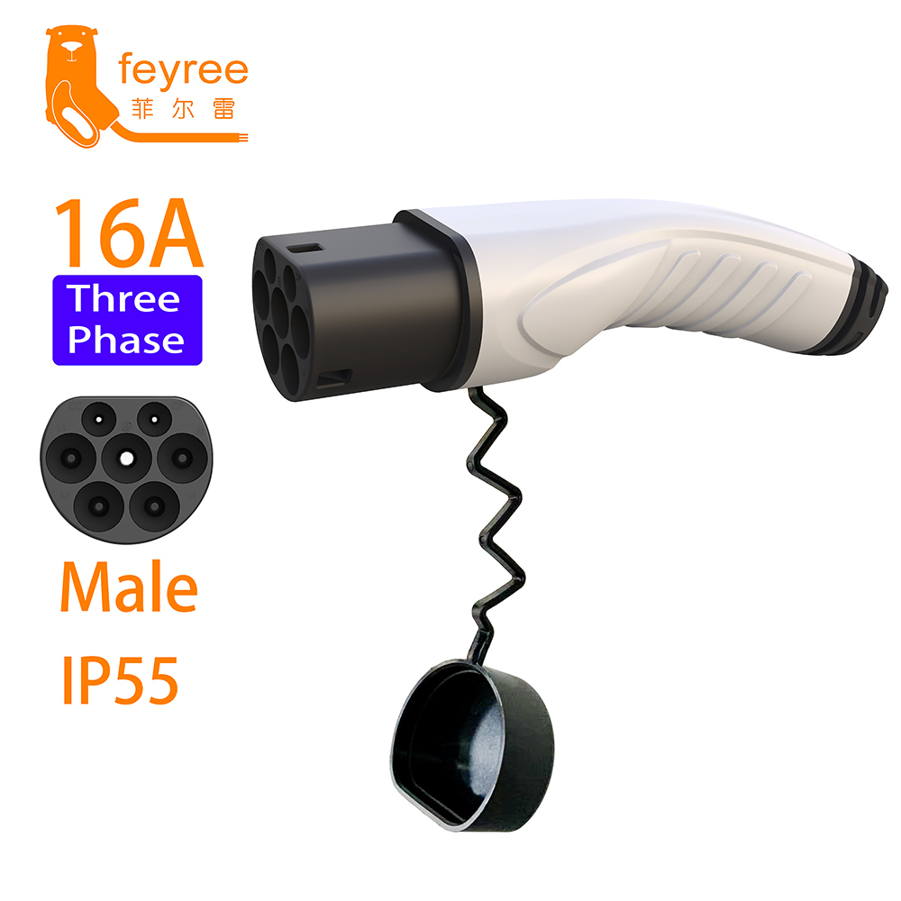 feyree Type2 Male Charger Plug 32A Power Supply Side 16A 3Phase IEC62196-2 Adapter for Electric Car Wallbox Charging Station-feyree