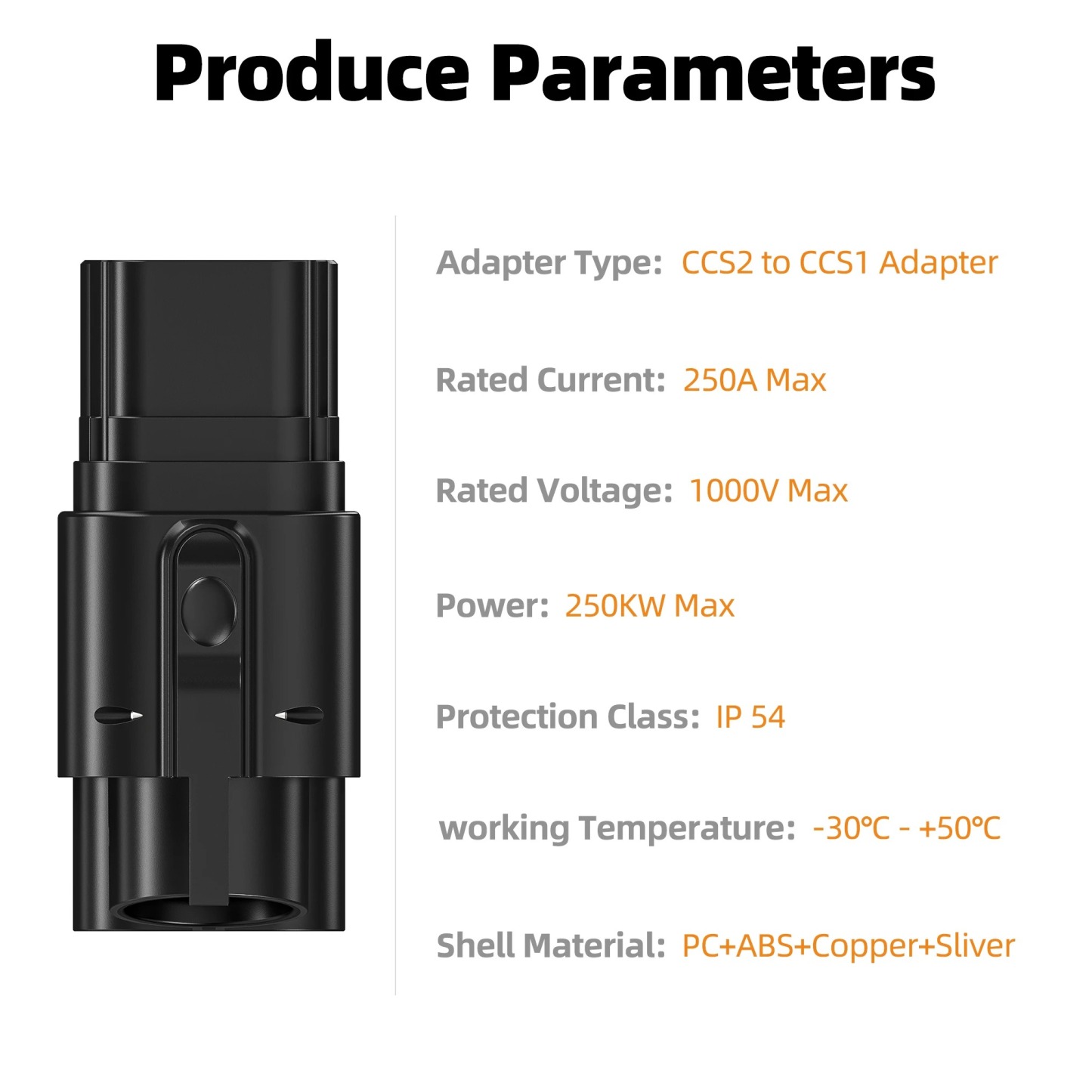 feyree CCS2 to CCS1 Adapter DC Fast EV Charging Adapter