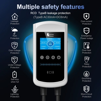 Feyree Dynamic Load Balancing EV Charging Station 32A 7kW TS-NACS Charger Plug Car Charger EVSE Wallbox 9.6kW 12kW APP Control