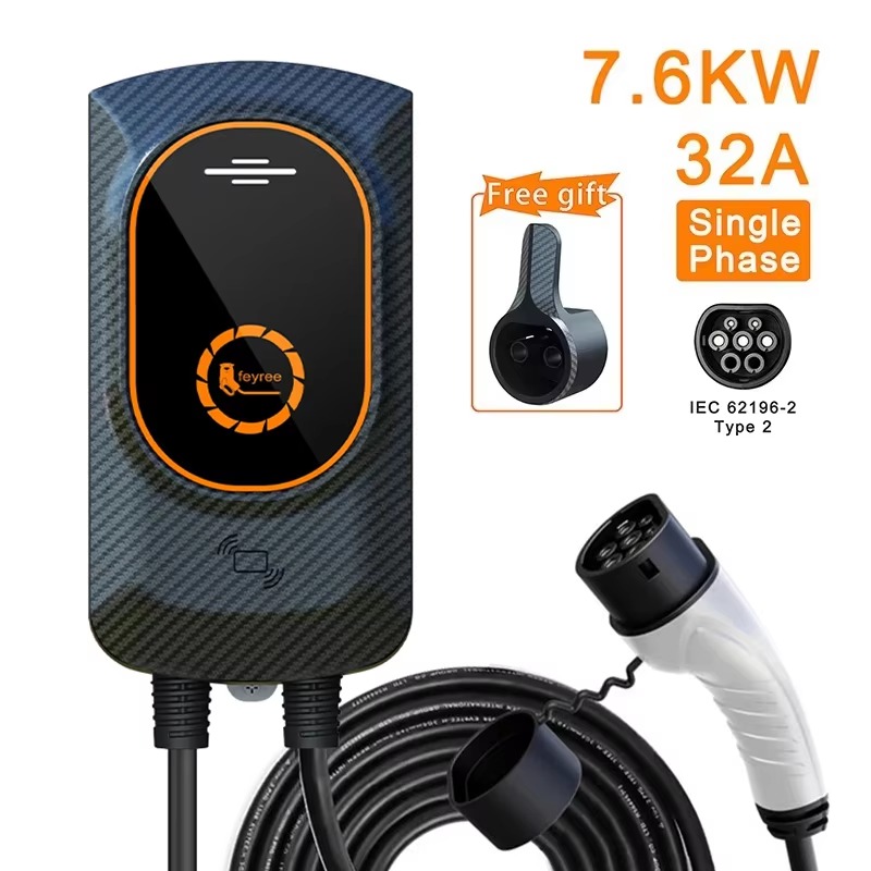 feyree EV Charger Type2 Cable 32A 7KW EVSE Wallbox Plug in and Charge