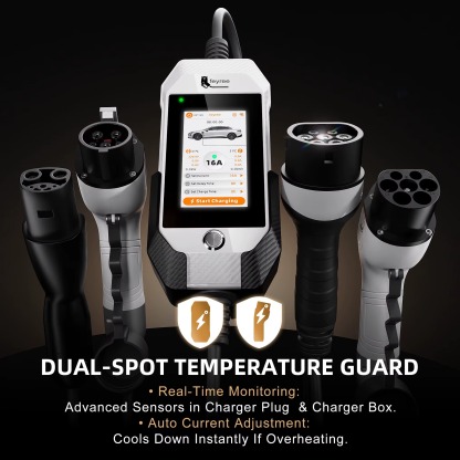 Feyree Type1 3.5kW 16A Portable EV Charger 4.3 inch Touch Screen Smart WIFI APP Remote Control Design AC EV Charging Station