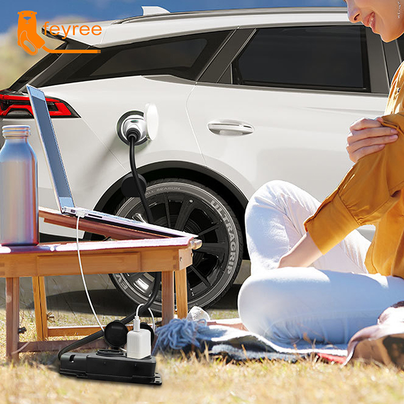 feyree V2L Cable Electric Car Side Discharge Plug with EU Socket