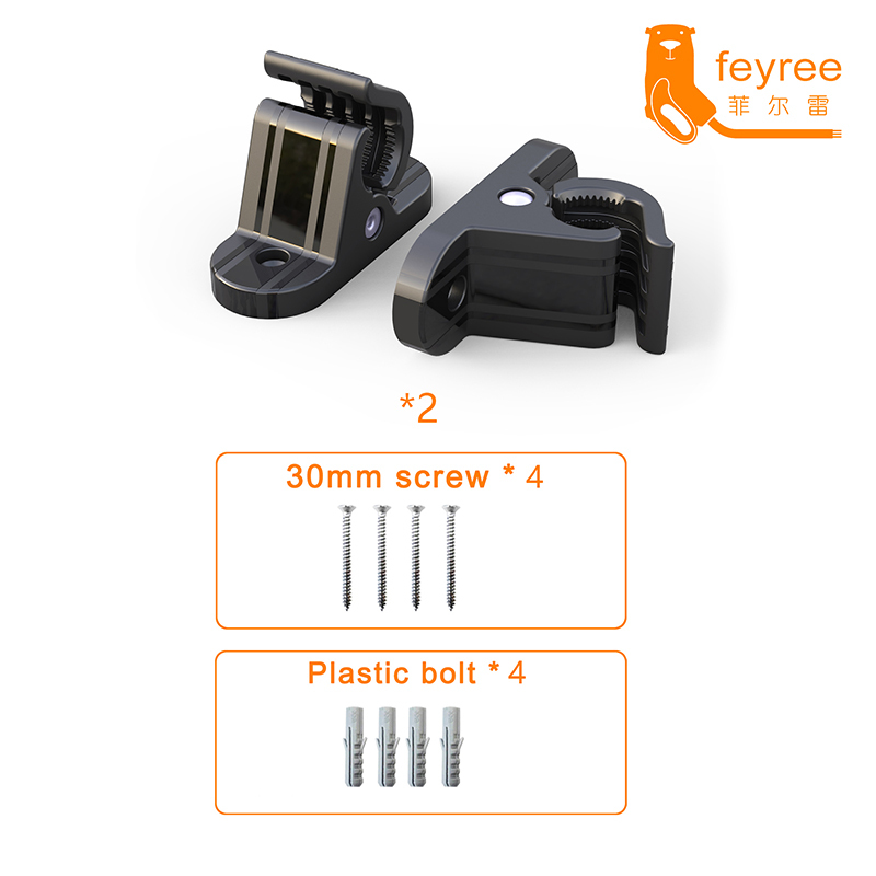 feyree 2pcs Universal Bracket Clamp Fixed Clip Screw Mount Holder Stand for Type 1 j1772 Portable EV Charger Type 2 Electric Car-feyree
