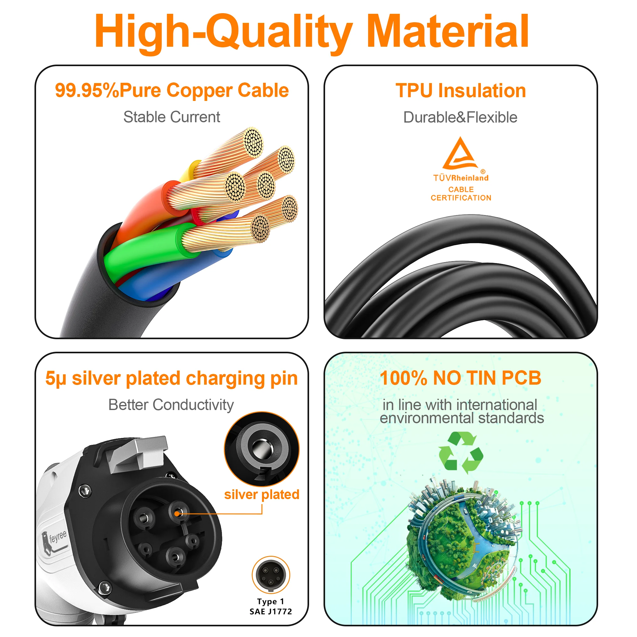  Compact 32A portable EV charger control box with dimensions 227x100x56mm, providing a convenient, reliable, travel-ready charging solution.