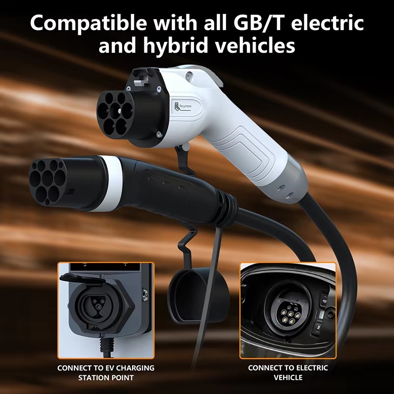 feyree EV Charger GB/T Female Car side to type2 Male Plug 16A 3.5KW 32A 7KW Charging Cable 5m 11KW 22KW 3Phase for Electric Car