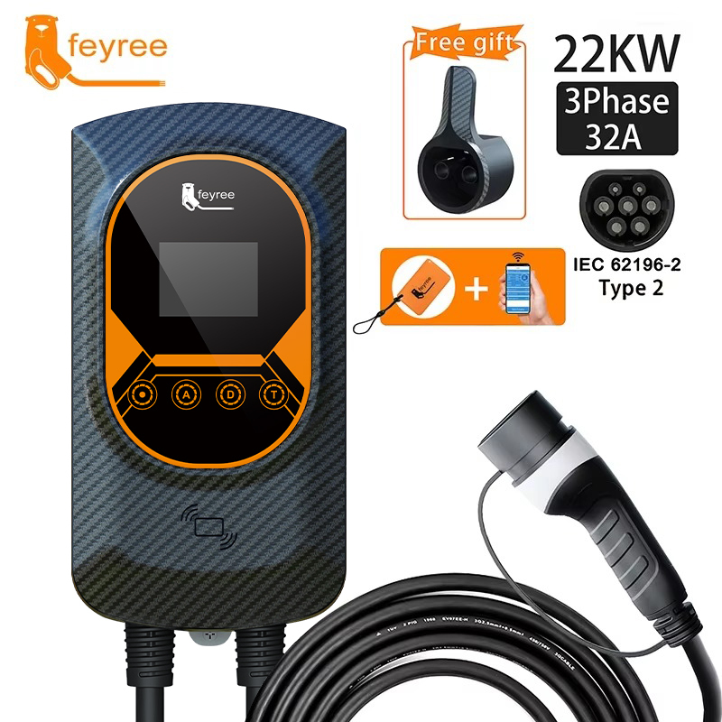 feyree EV Charger 7.6KW EV Wallbox Type 2 EV Charging Station 7.6KW Type2 EV Charger