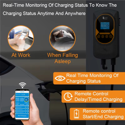 feyree EV Charging Station Tesla NACS EVSE Wallbox 32A 7.6KW 40A 9.6KW 50A 12KW 1Phase 5M APP Control for Electric Vehicle Car