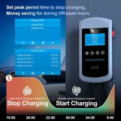 feyree Type1 32A 7.6kW EVSE Wallbox 4.3inch screen Dynamic Load Balancing 40A9.6kW50A12kW EV Charger Smart APP with Charging LOG