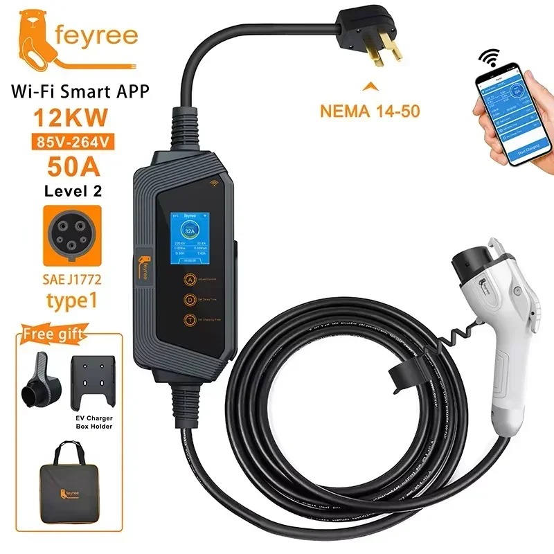 EV充電器 7KW 32A Type1 SAE J1772 Wi-Fi対応 Type 1 Portable EV Charger 7 kW 32 A Single-Phase