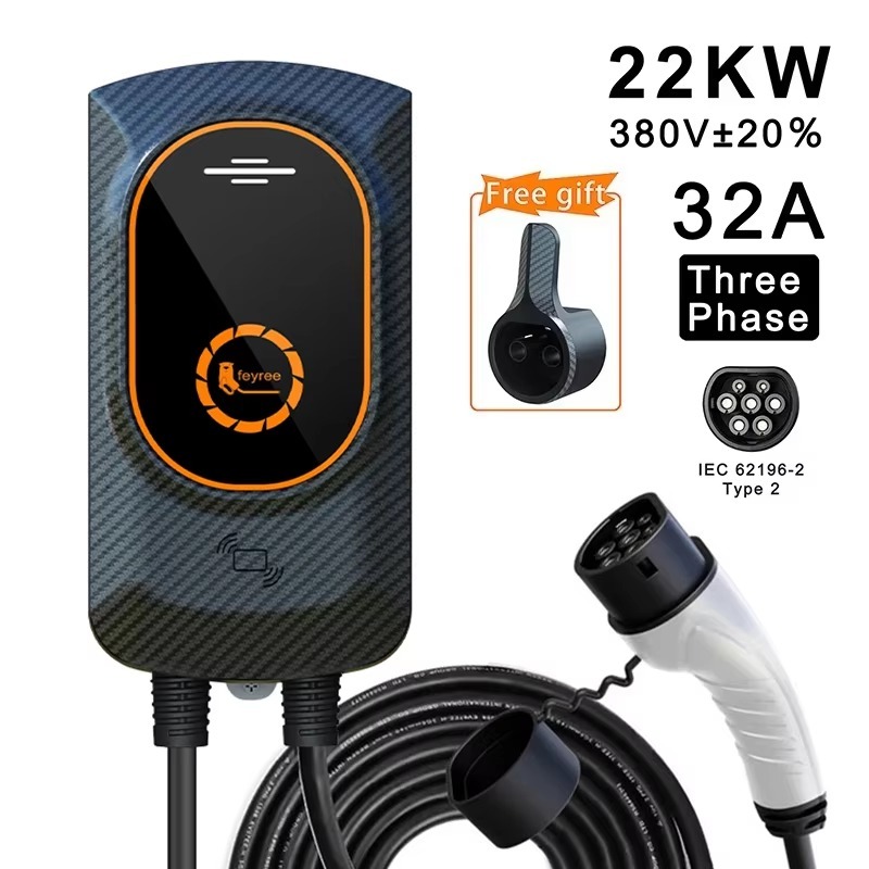 feyree EV Charger Type2 Cable 32A 7KW EVSE Wallbox Plug in and Charge