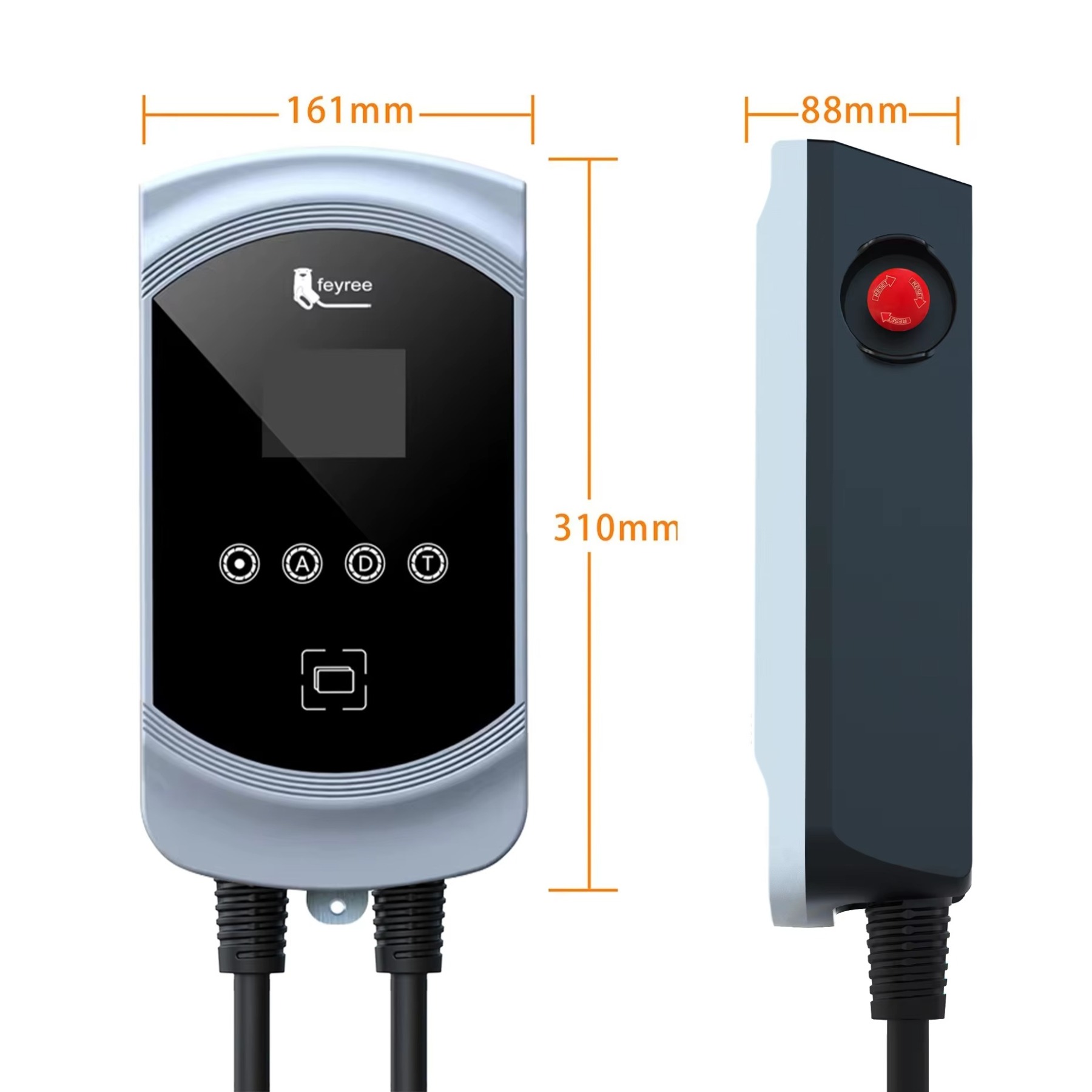 feyree  50A 12KW 1Phase EV Charger Type1 Cable J1772 Cord 40A 9.6KW 32A 7.6KW EVSE Wallbox Charging Station for Electric Vehicle