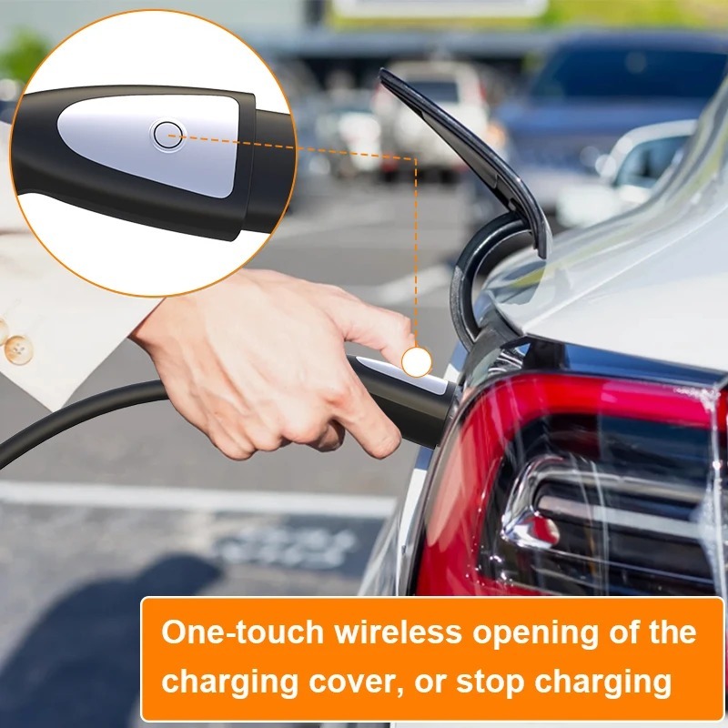 feyree Portable EV Charger with Tesla NACS Connector 32A up to 50A 12kw High Power EV wallbox with APP WIFI for All Tesla Models-feyree