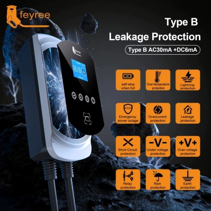 Feyree EV Charger GB/T Socket 32A 3Phase 22kW Fast Charging EVSE Wallbox Load Balance Function AC Home Charging for Electric Car