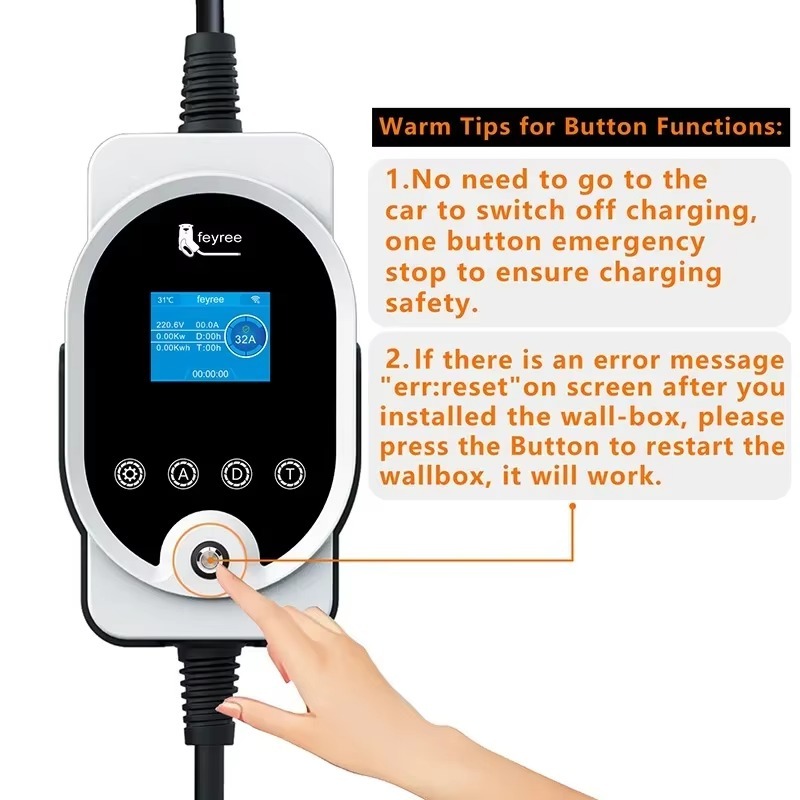 feyree GB/T EV Portable Charger 7KW With App Control