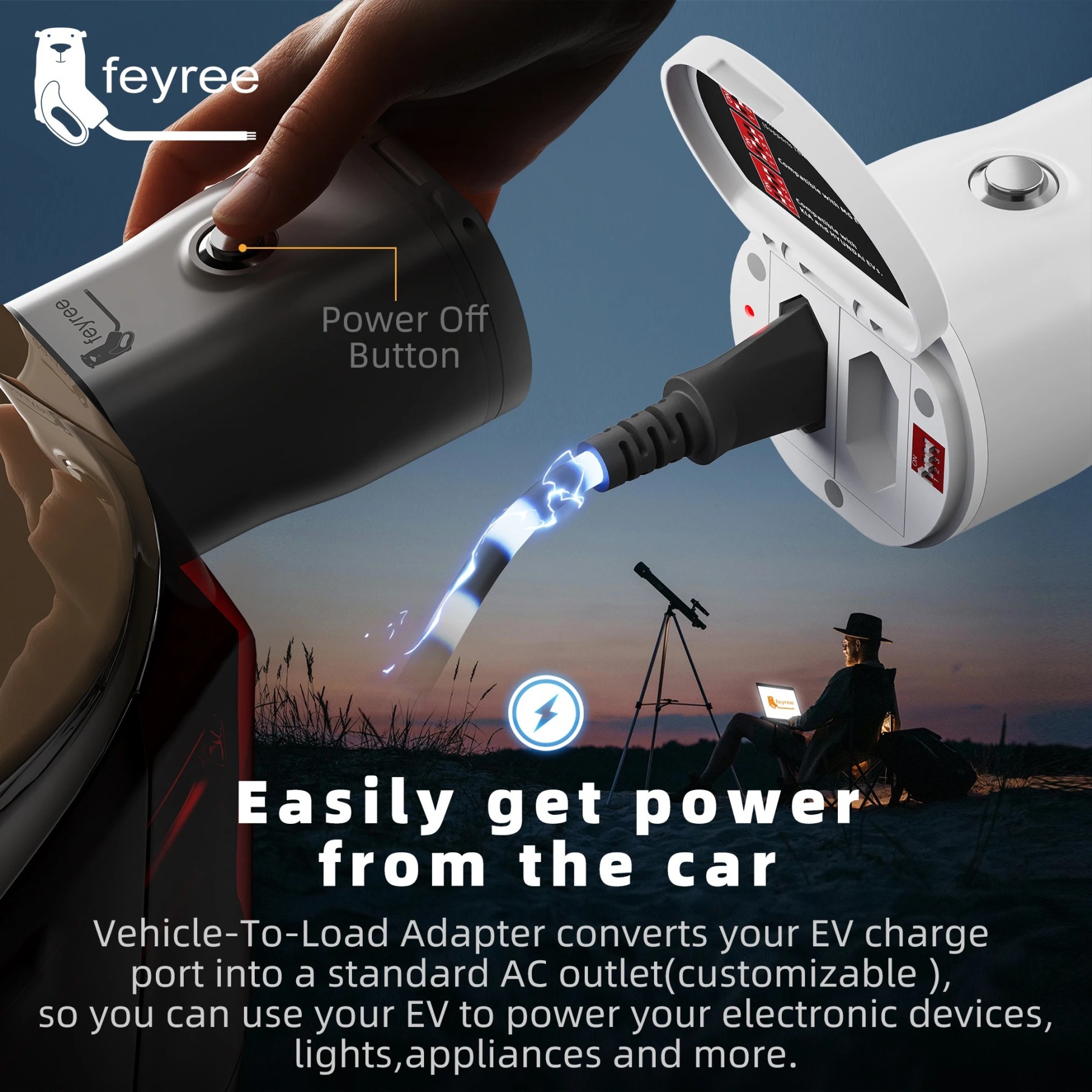 Type 2 to GB/T EV charging adapter, supporting 16A/32A single-phase power (3.5KW/7KW) for reliable cross-standard charging.
