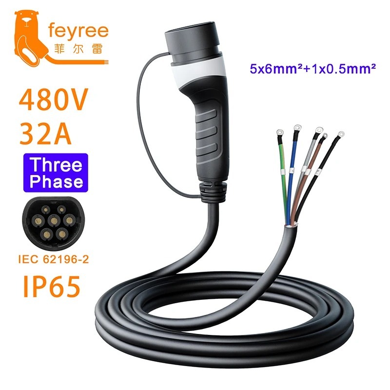 feyree EV Charger Type2 Car side 5m Cable 32A 3.5KW 8KW 11KW22KW Cable-feyree