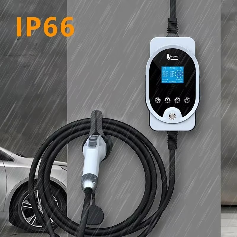 feyree 22KW GB/T Portable EV Charger 32A 3Phase With APP Control