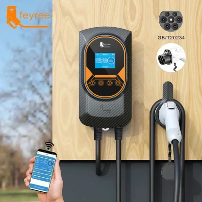 feyree EV Charger GB/T Socket EVSE Wallbox 32A 22KW 3Phase 16A 11KW Electric Vehicle APP Control Charging Station 7.6KW 5m Cable