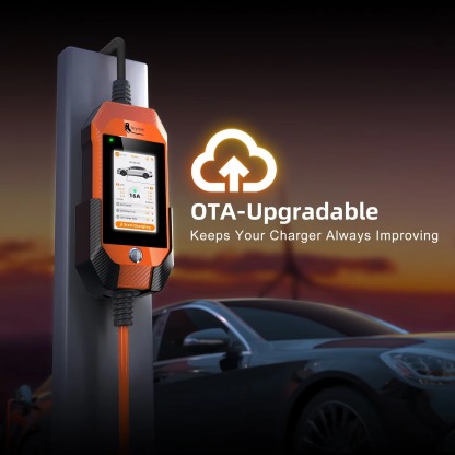 feyree Portable EV Charger 16A 3.5kW 4.3 Inch Touch Screen Compatible with Type1 / Type2 / GBT / TS-NACS Smart WiFi APP Control