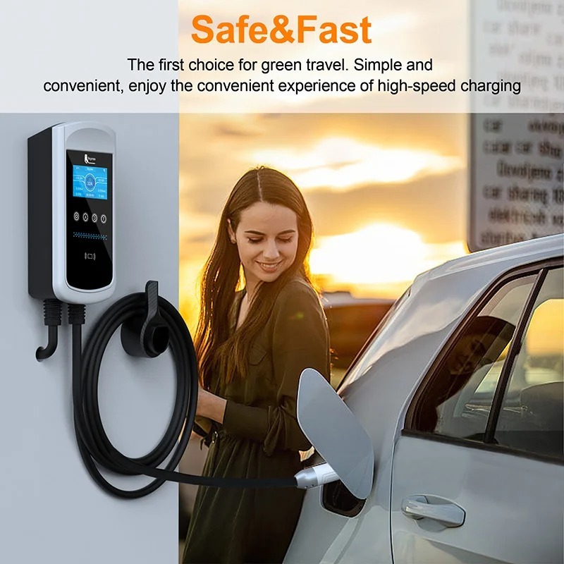 feyree GB/T EV Charging Station 7.6KW 11KW 22KW With APP Control 4.3″ Screen-feyree