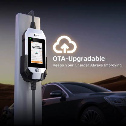 Feyree Portable EV Charger 3.5kW 16A Type 2 | 4.3' Touchscreen, WiFi APP Control, Charge History | 5M Cable for Electric Vehicle