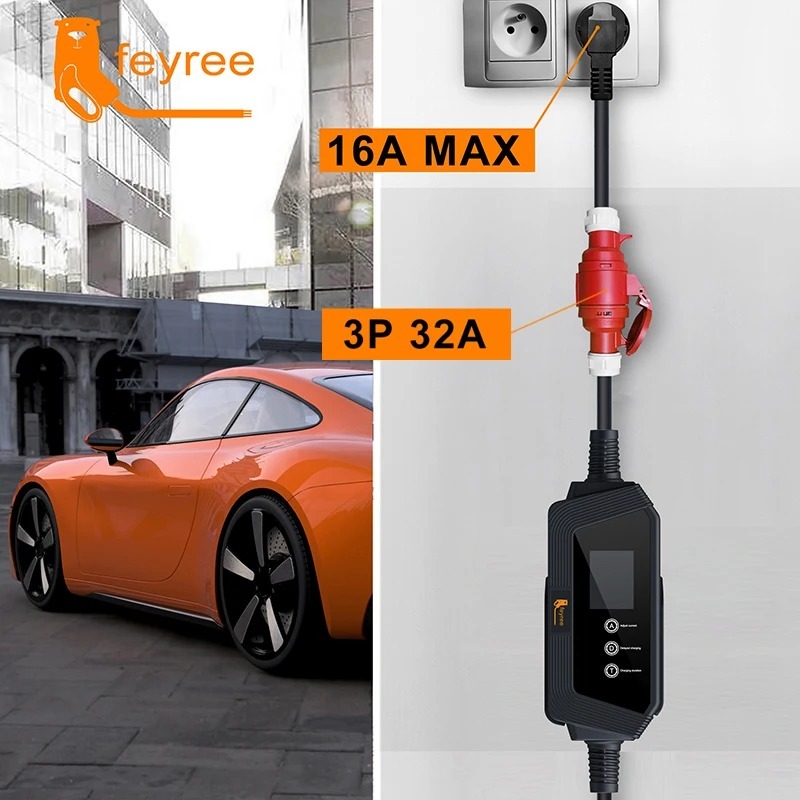 feyree Schuko Plug to CEE Power Plug 5 Pins Socket Adapter