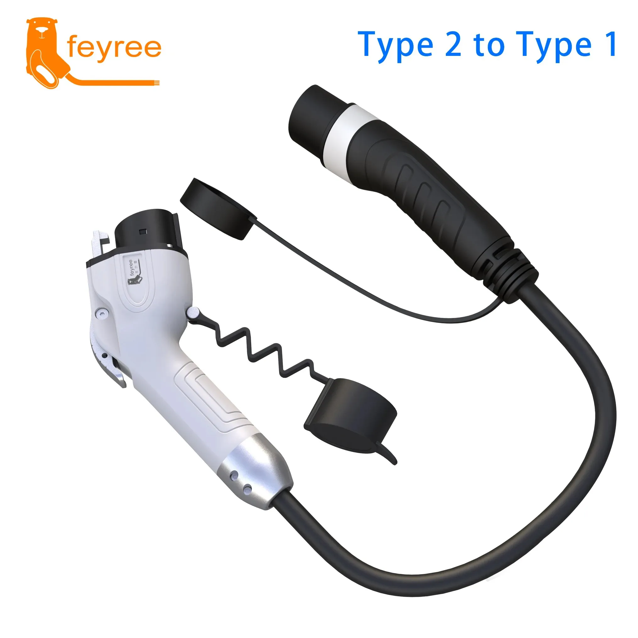 Premium Type 2 to Type 1 adapter for European to American EV charging compatibility; highly reliable cable.