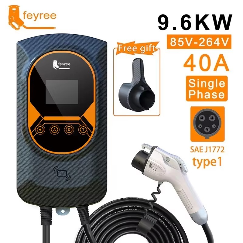 feyree EV Charger Type1 J1772 Wallbox 32A 7.6KW Type1 5m Cable