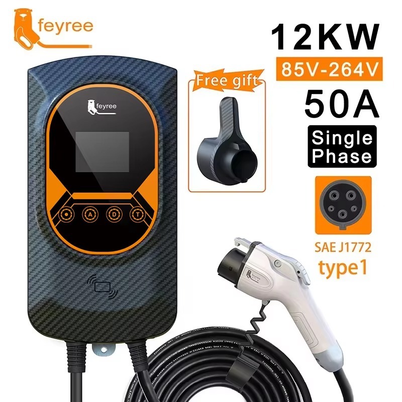 feyree EV Charger Type1 J1772 Wallbox 32A 7.6KW Type1 5m Cable