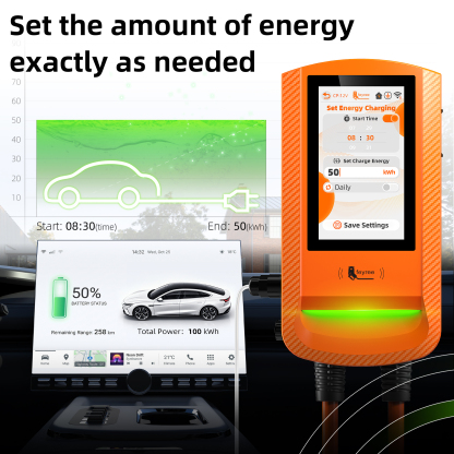 feyree 7 Inch Touch Screen Type 1 EV Charger Smart APP Charging Log OTA Upgrade with PV Automatic Load Balancing Solar Charger