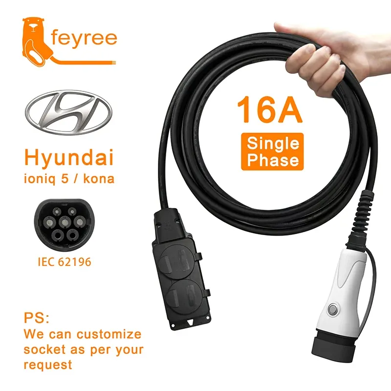 feyree V2L Cable Electric Car Side Discharge Plug with EU Socket