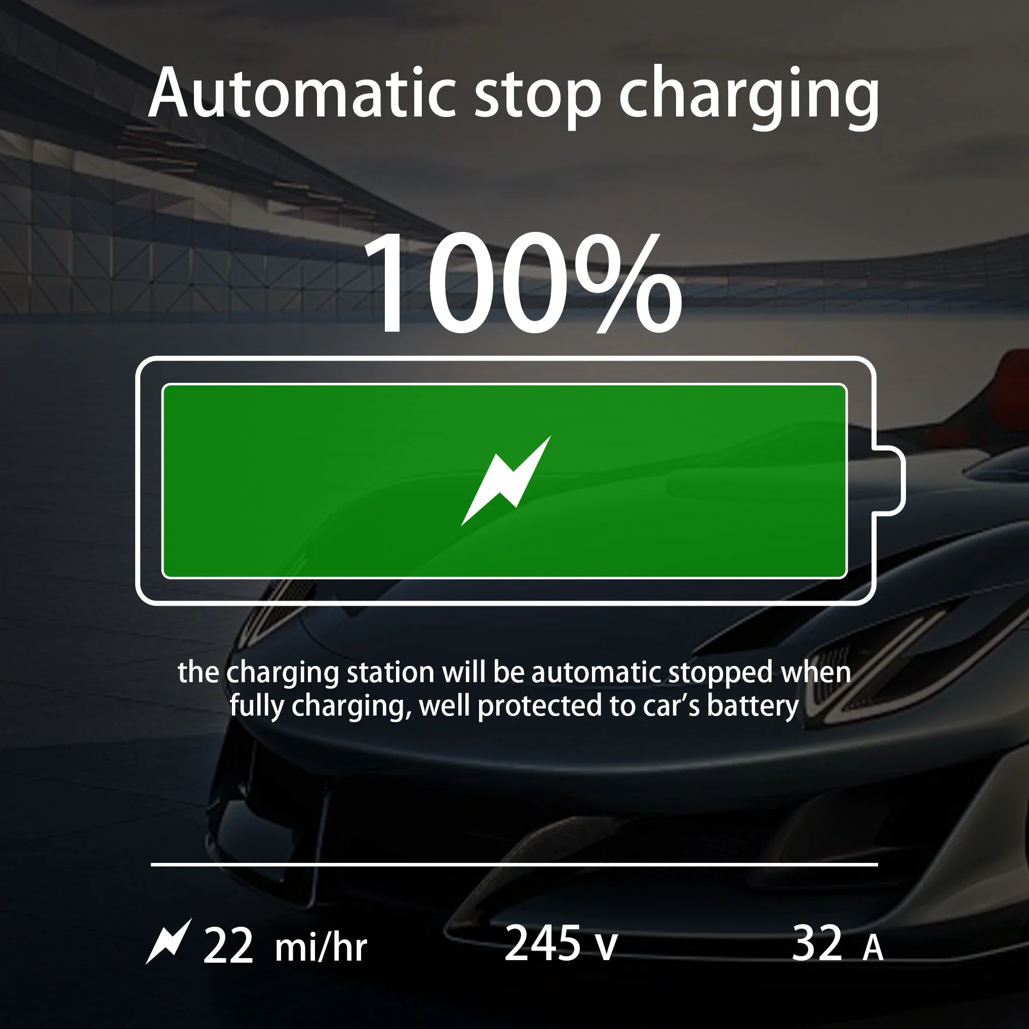 Reliable EV wallbox charger showing the red reset button function to quickly fix 'err:reset' messages for uninterrupted charging.