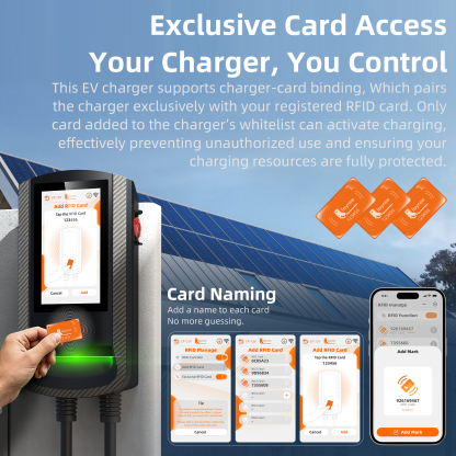 feyree Type1 7.6kW EV Wallbox 7Inch Touch Screen APP Control 9.6kW OTA Charge Log PV Solar Dynamic Load Balancing 12kW EVCharger
