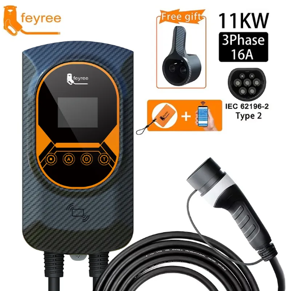 feyree Taurus EV Wallbox 11KW : Smart Type 2 Charging Station with APP--15M Power cable