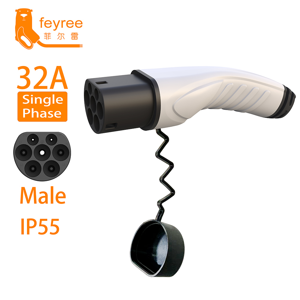 feyree Type2 Male Charger Plug 32A Power Supply Side 16A 3Phase IEC62196-2 Adapter for Electric Car Wallbox Charging Station-feyree