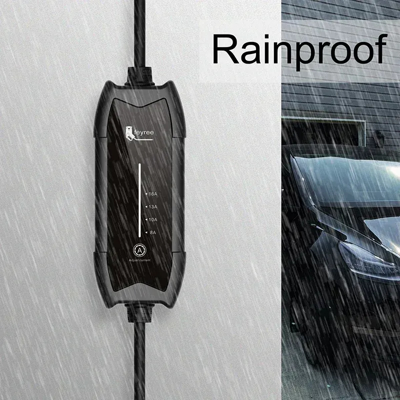 feyree EV Portable Charger Type2 / GB/T Plug Connector 16A 1Phase 3.5KW Type1 5m Wallbox Charging Station for Electric Vehicle-feyree