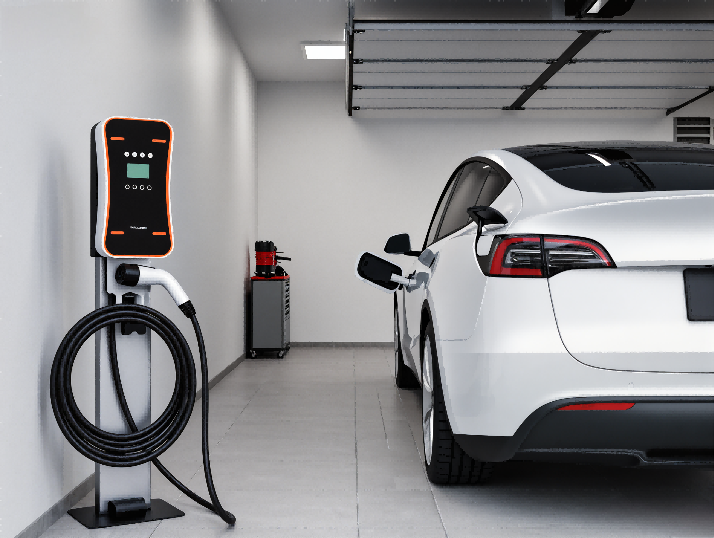 EV charger installed in garage