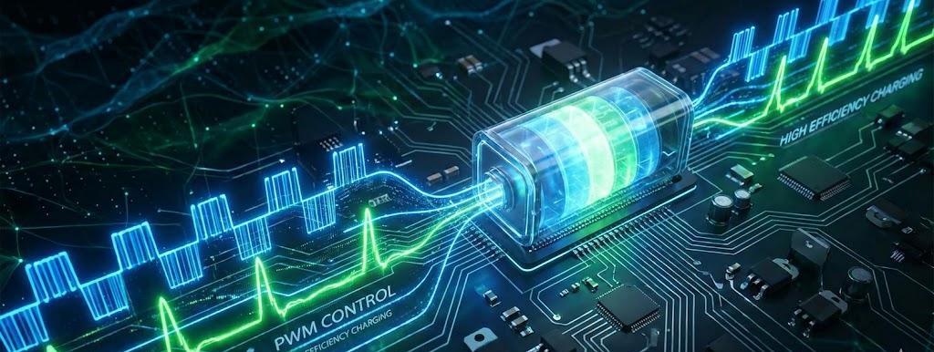 Advanced EV charging system featuring PWM control for high efficiency and fast, reliable power delivery for all electric vehicles.