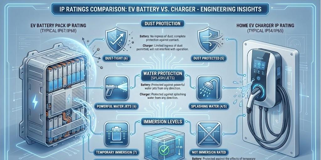 Weatherproof IP65 home EV wallbox charger with digital display, designed for safe, durable all-weather outdoor charging.