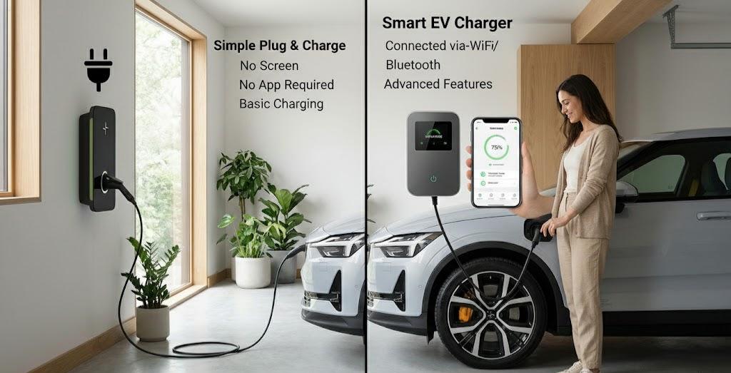 Advanced WiFi-enabled wallbox EV charger with smart app control, providing reliable and fast home charging for all electric vehicles.