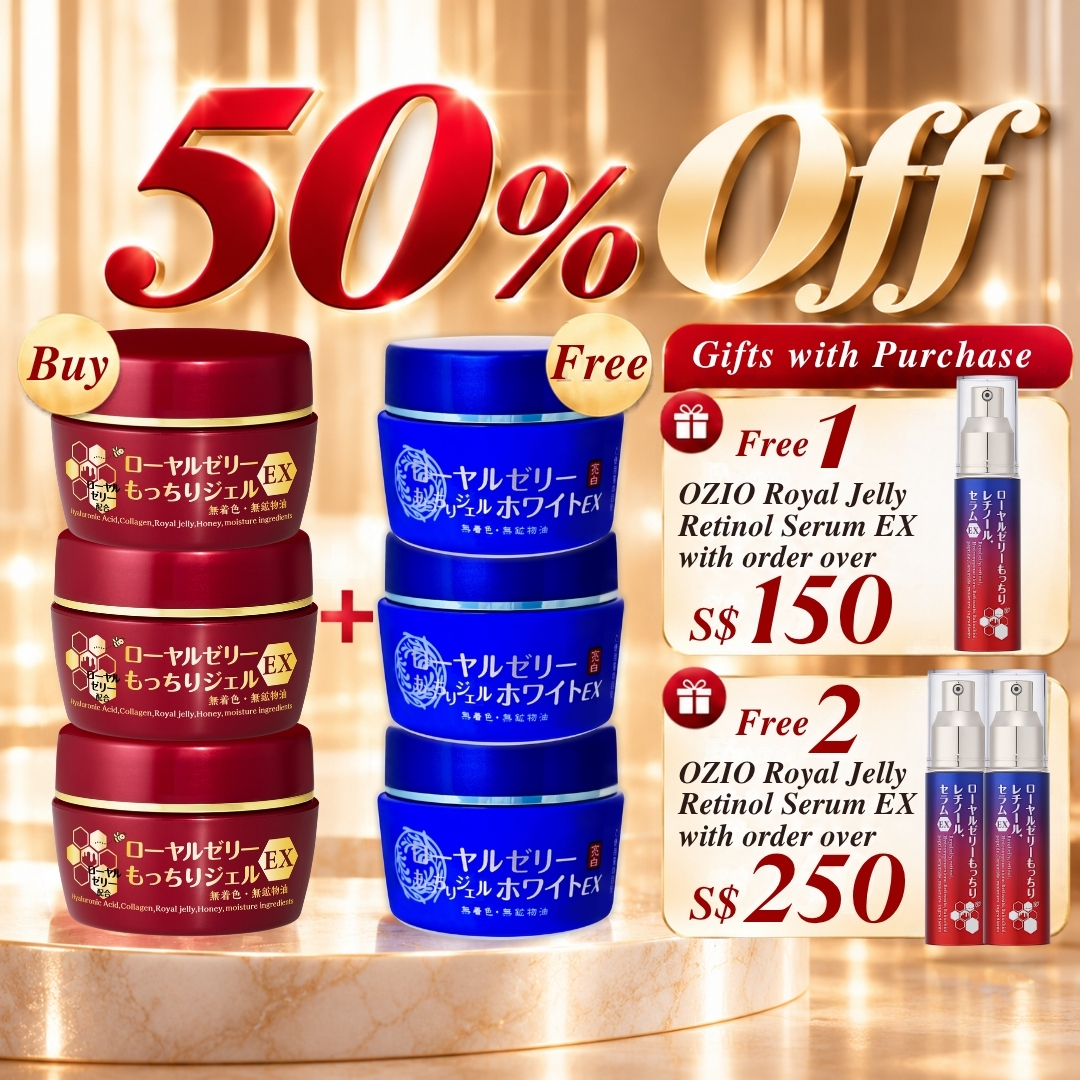 【10.10 Sale】 OZIO Royal Jelly Gel EX Firming & Whitening Set BUY 3 FREE 3