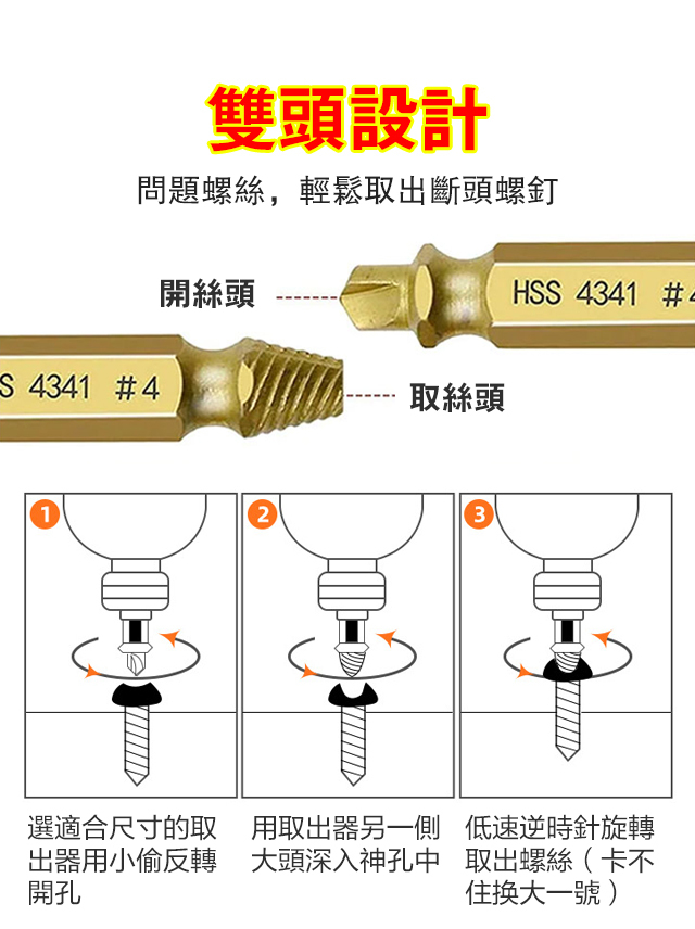 破損滑牙斷絲取出器