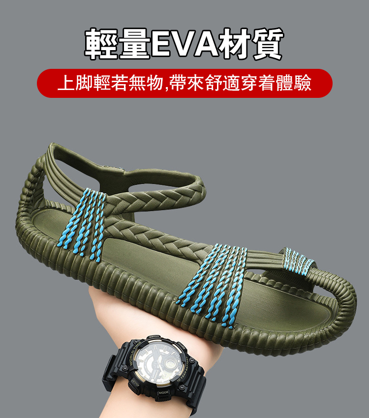 復古經典款沙灘涼拖鞋