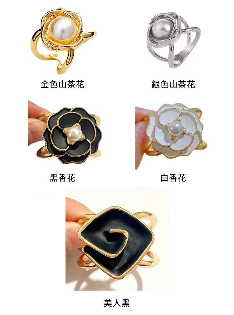 時尚珍珠小香風絲巾扣環