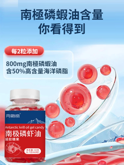 三高剋星南極磷蝦油凝膠糖果