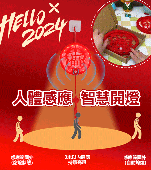 LED福字人體感應燈