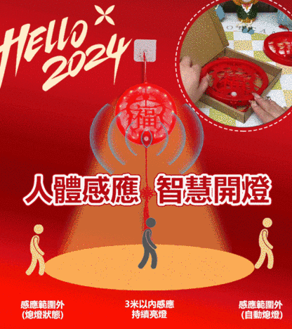 LED福字人體感應燈