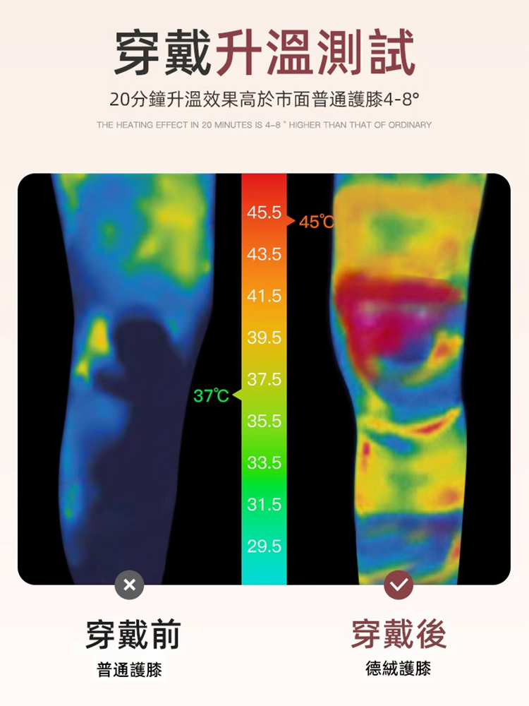 口袋德絨蠶絲護膝蓋保暖老寒腿